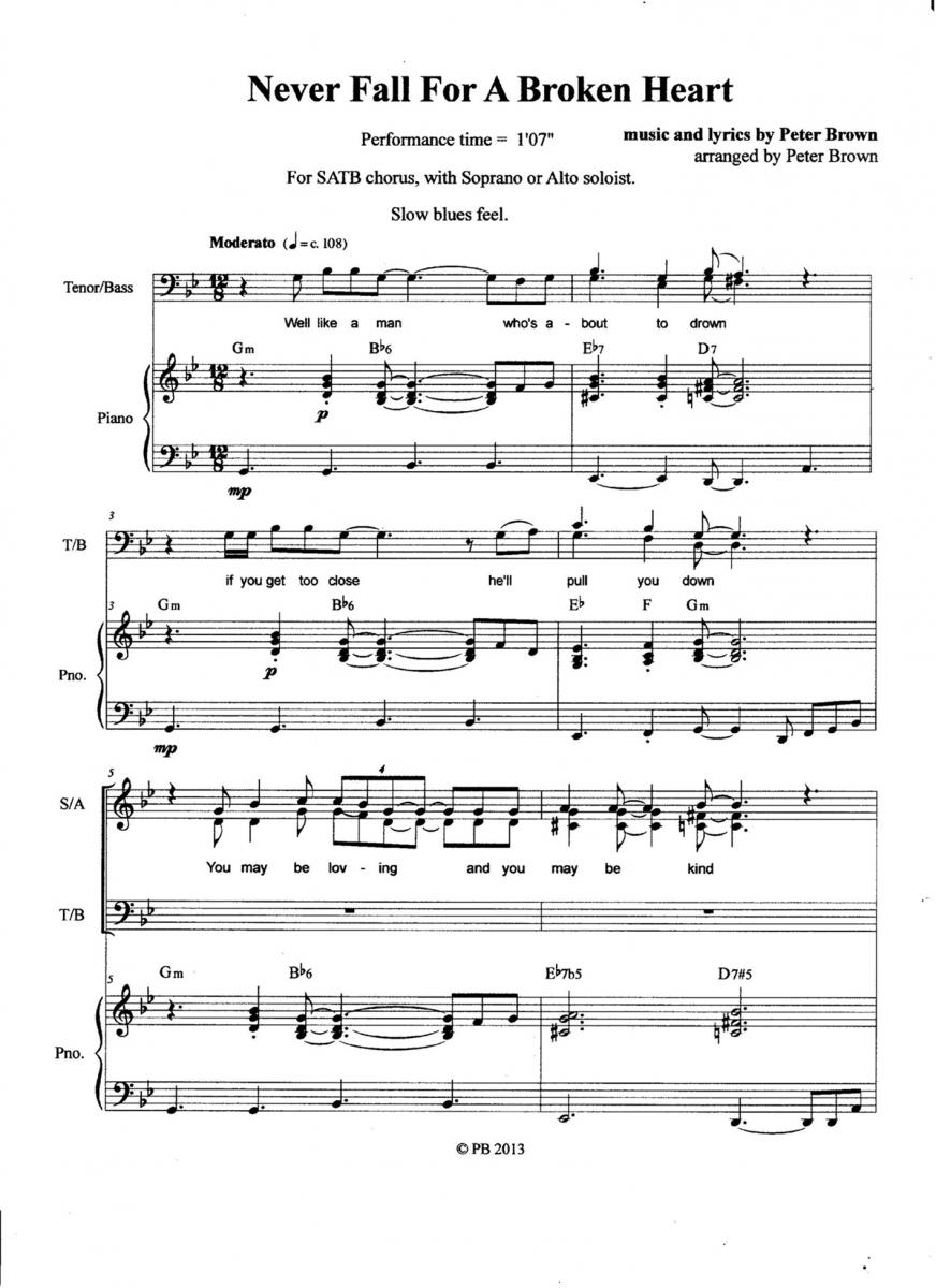 Never Fall score, page one