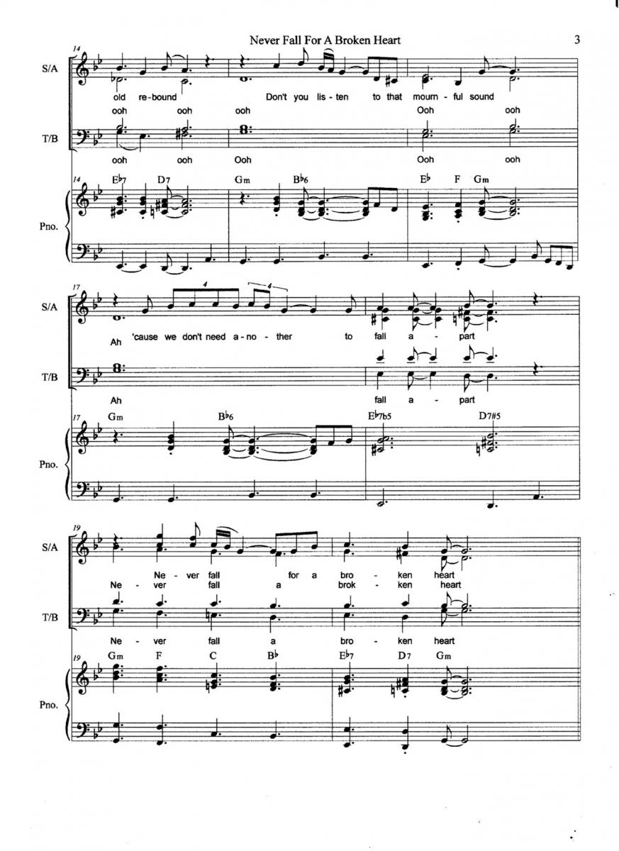 Never Fall score, page three